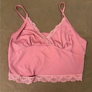 Pink Lace Trim Camisole